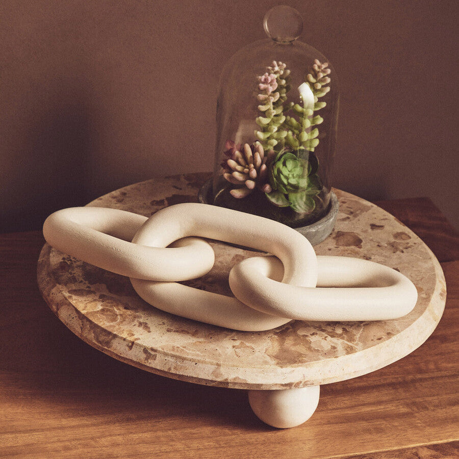 Cato White Wood 3 Link Chain Decor