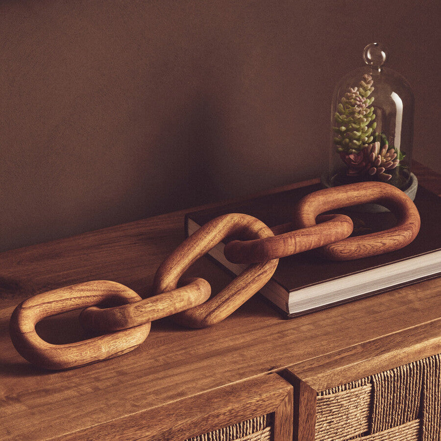 Cato Brown Wood 5 Link Table Decor Chain