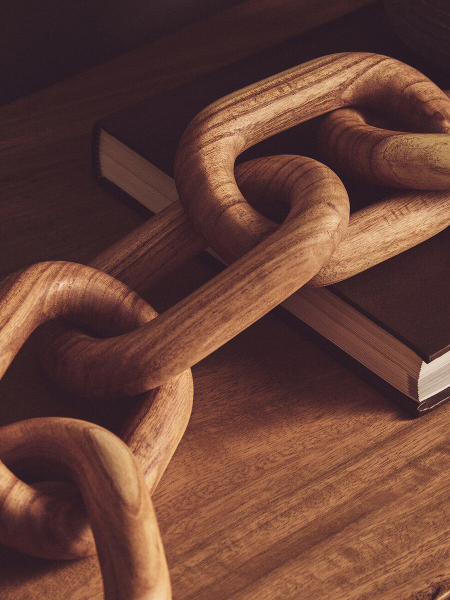 Cato Natural Wood 5 Link Table Decor Chain