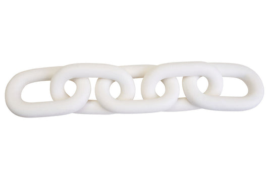White Wood 5 Link Table Decor Chain | Cato