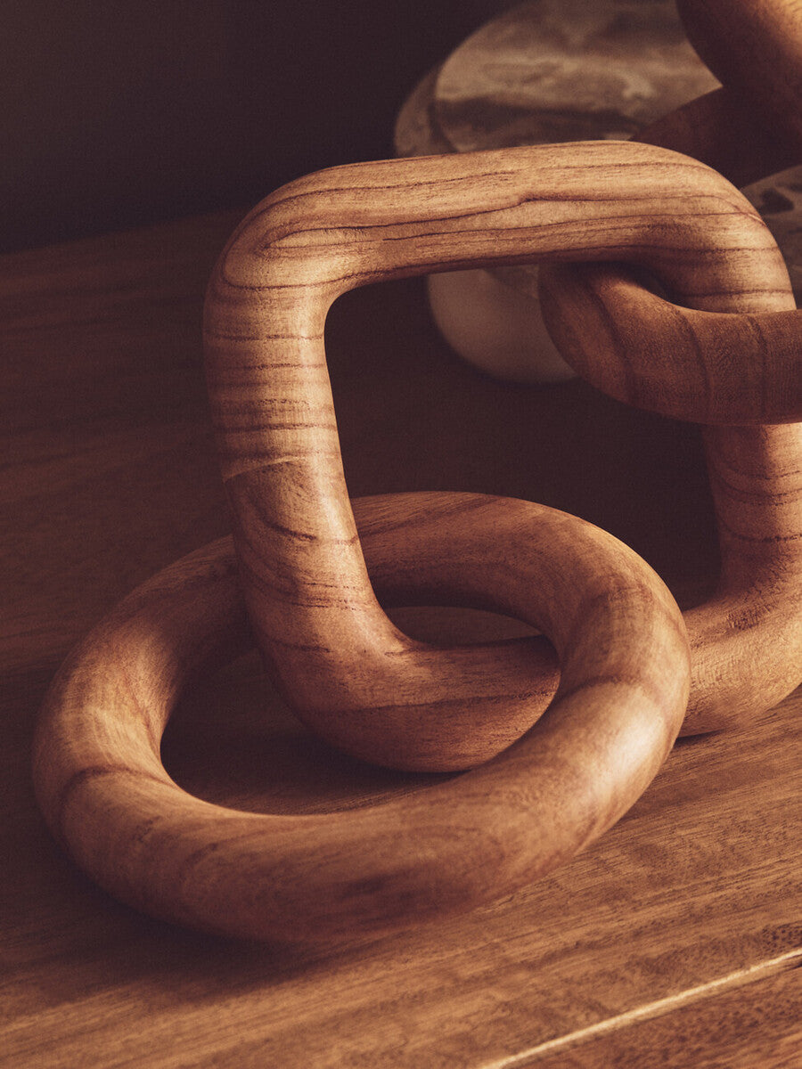 Cato Natural Wood Five Link Table Decor Chain