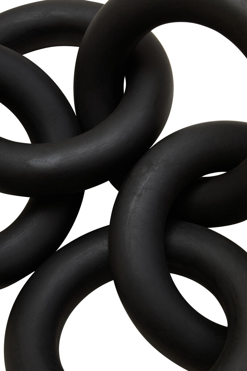 Cato Black Wooden 5 Link Chain Decor