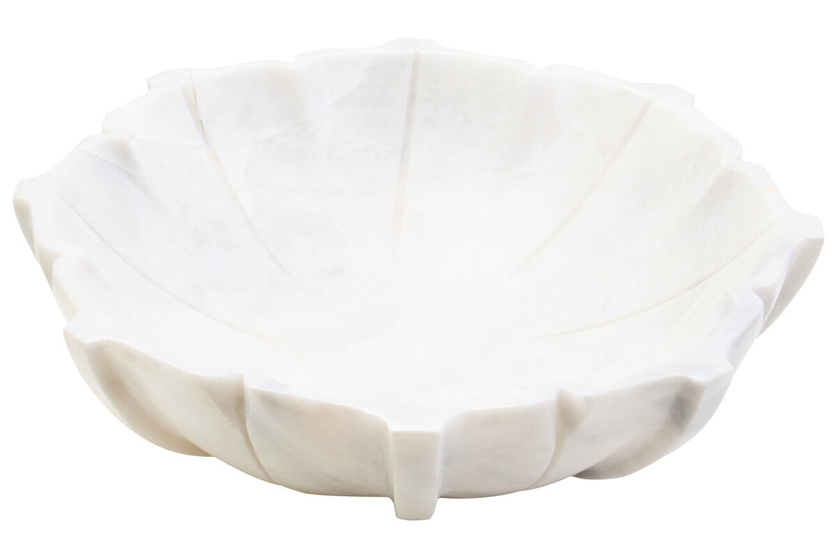 Large White Marble Lotus Bowl | Zoro