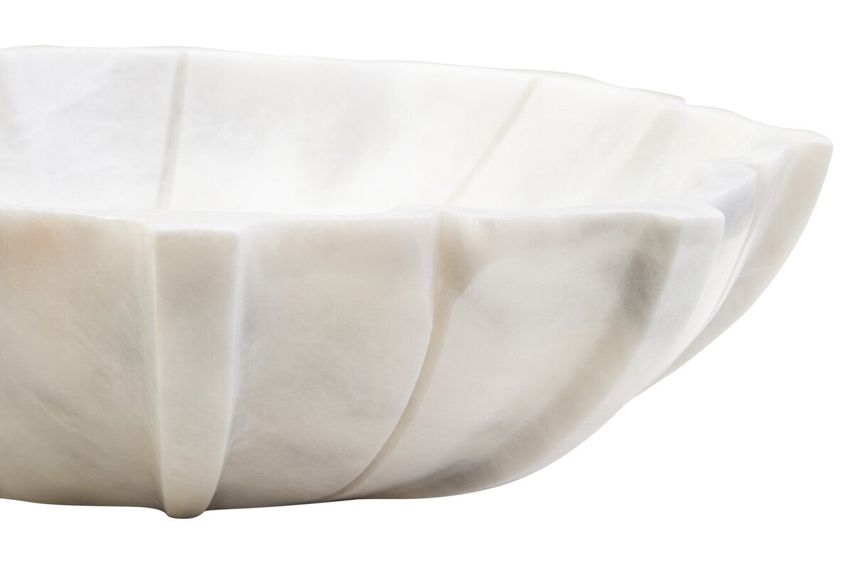 Large White Marble Lotus Bowl | Zoro