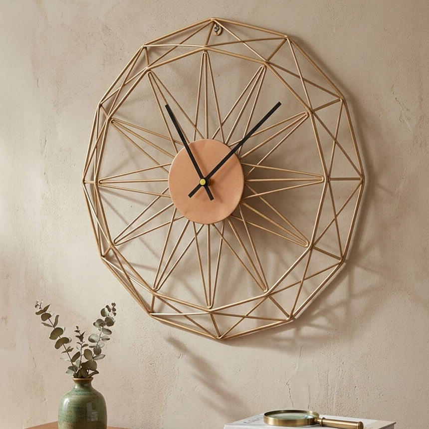 Genova Small Gold Metal Wall Clock