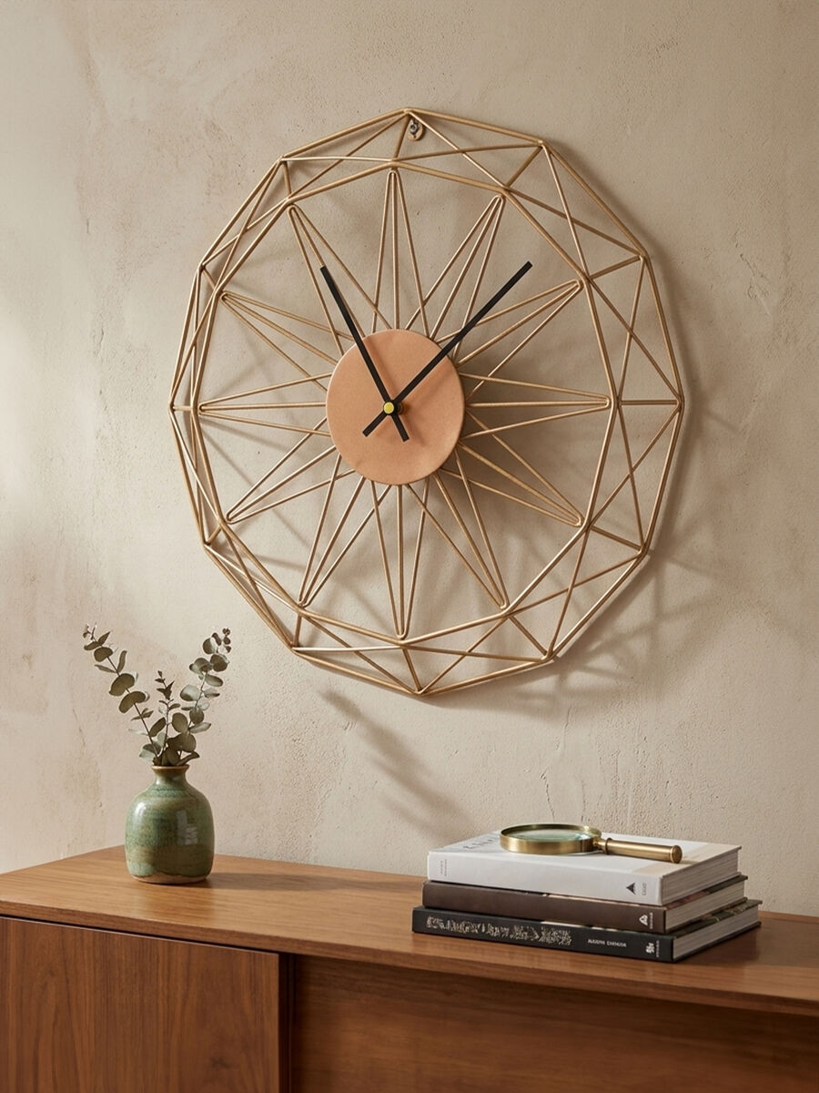 Genova Small Gold Metal Wall Clock