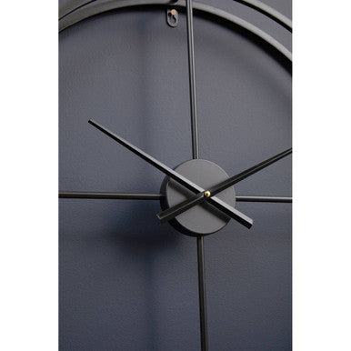 60cm Dia Large Black Finish Wall Clock | Kent