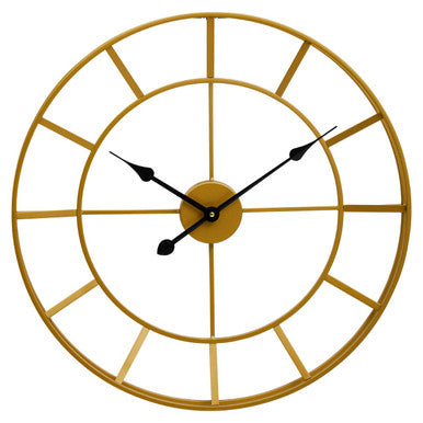 60cm Dia Large Gold Finish Metal Wall Clock | Kent