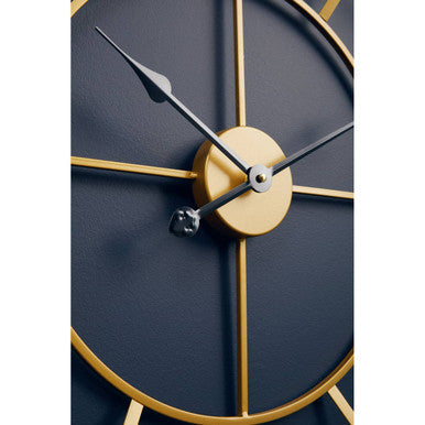 60cm Dia Large Gold Finish Metal Wall Clock | Kent