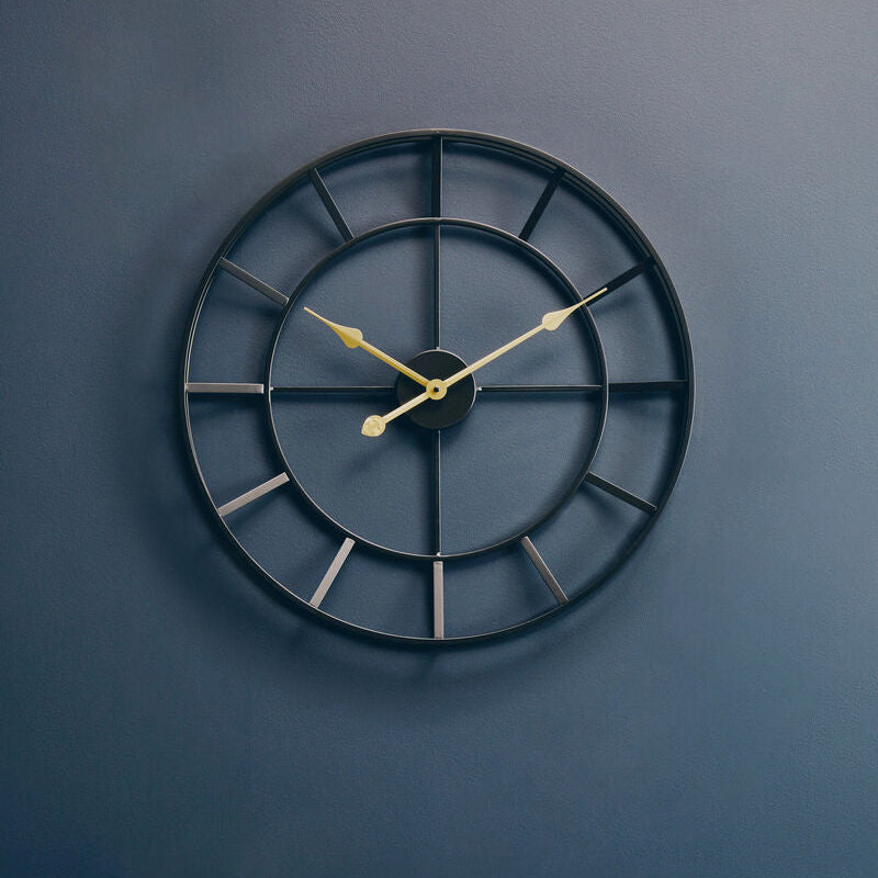 Kent Large Black Finish Metal Wall Clock