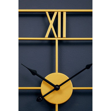 Small Gold Finish Square Wall Clock | Kent