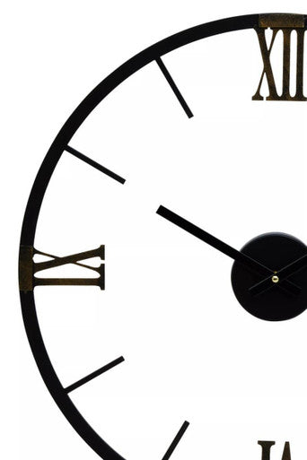 Kent 70cm Dia Round Black Metal Wall Clock