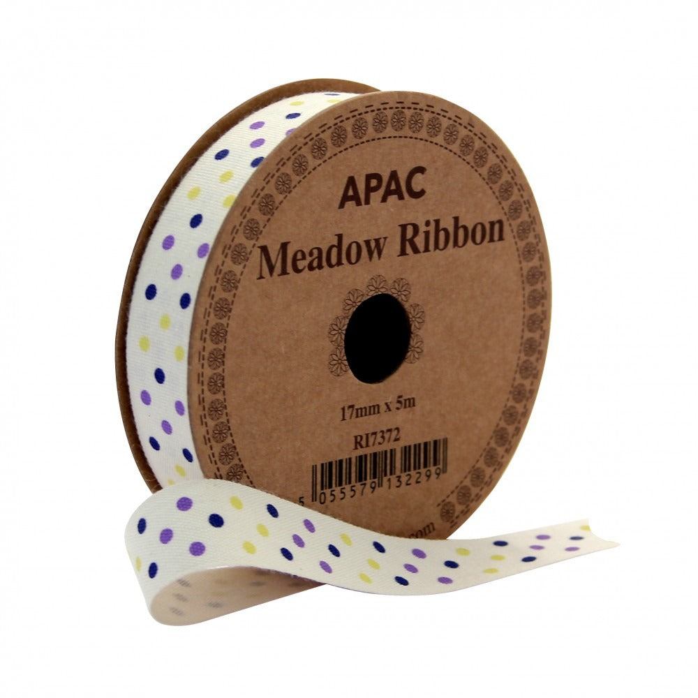 Dots Lilac  Navy &amp; Yellow Ribbon