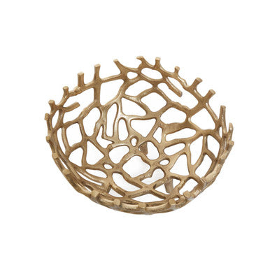 Small Gold Finish Coral Effect Bowl | Prato