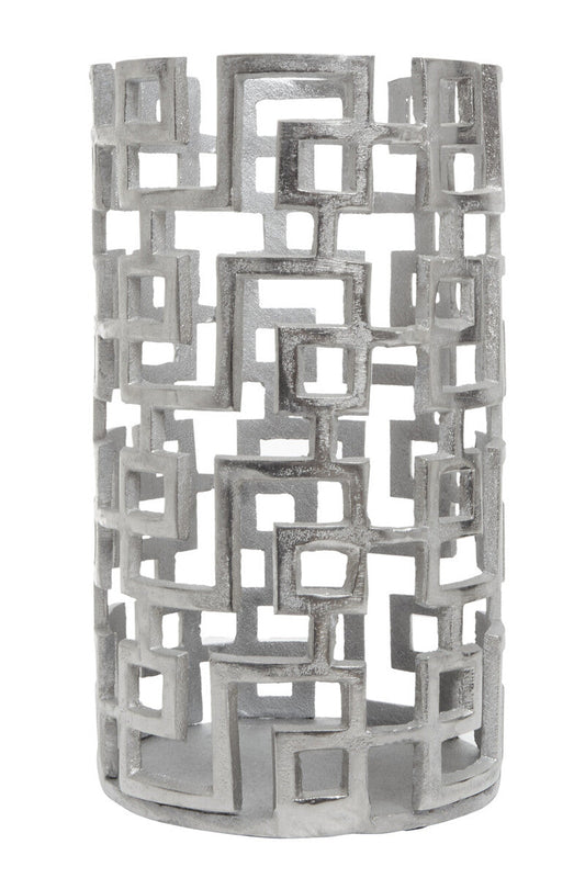 Large Candle Holder in Silver Finish | Delphi