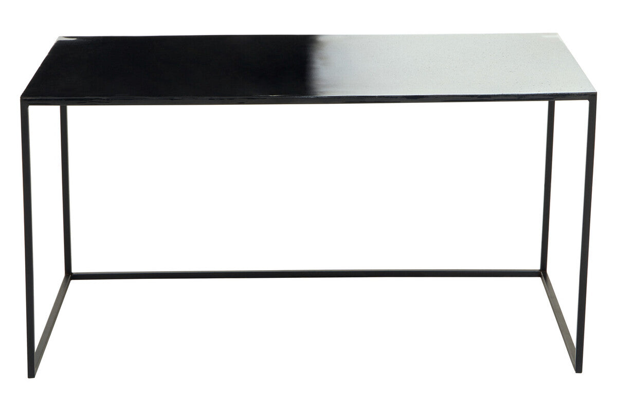 Three Piece Black and White Ombre Coffee Table Set with Slim Metal Frame, Ramus