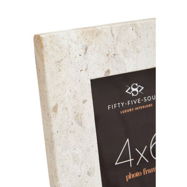 Olena Marble and Acacia 4In X 6In Small Photo Frame