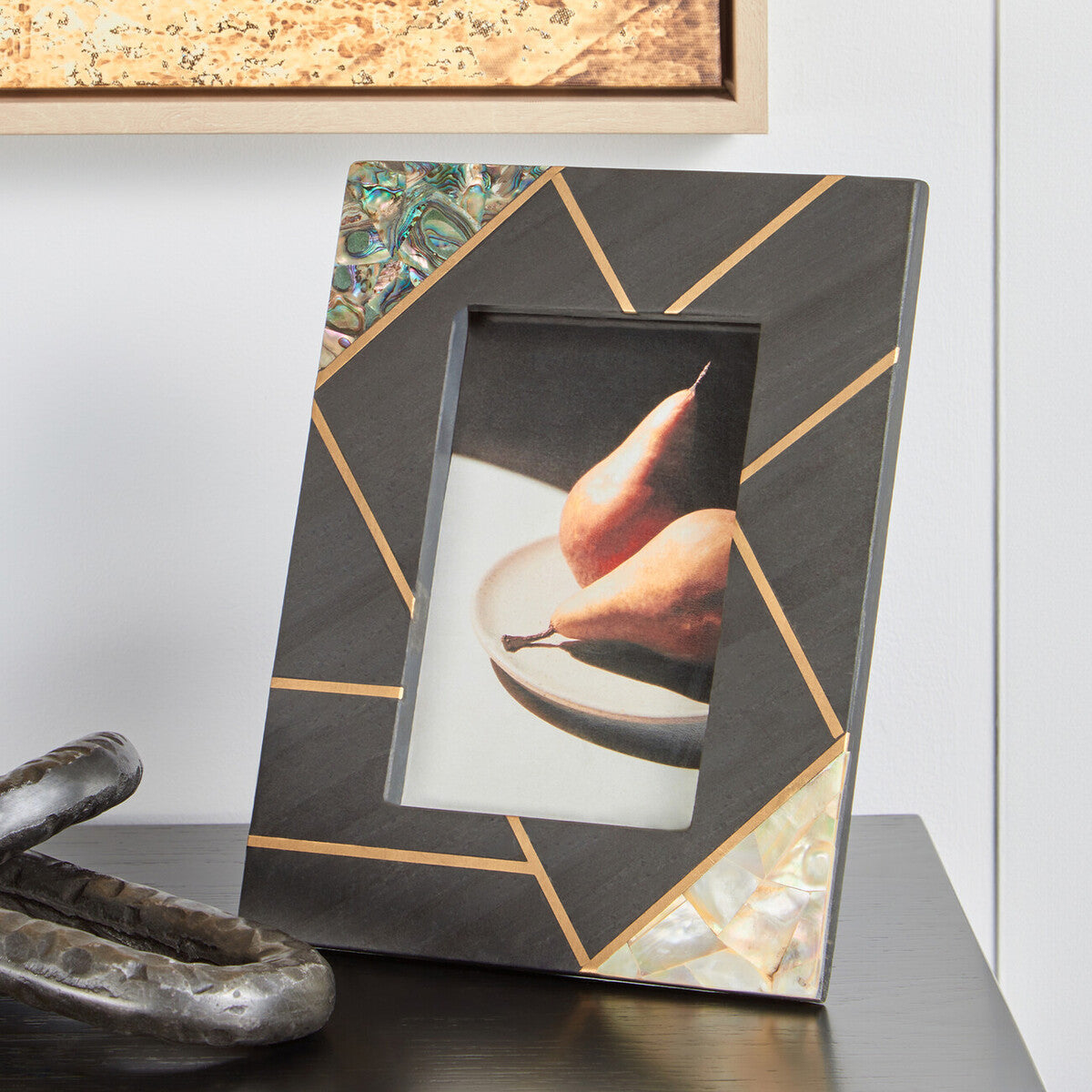4In X 6In Mother of Pearl and Gold Inlay Small Photo Frame | Oriana