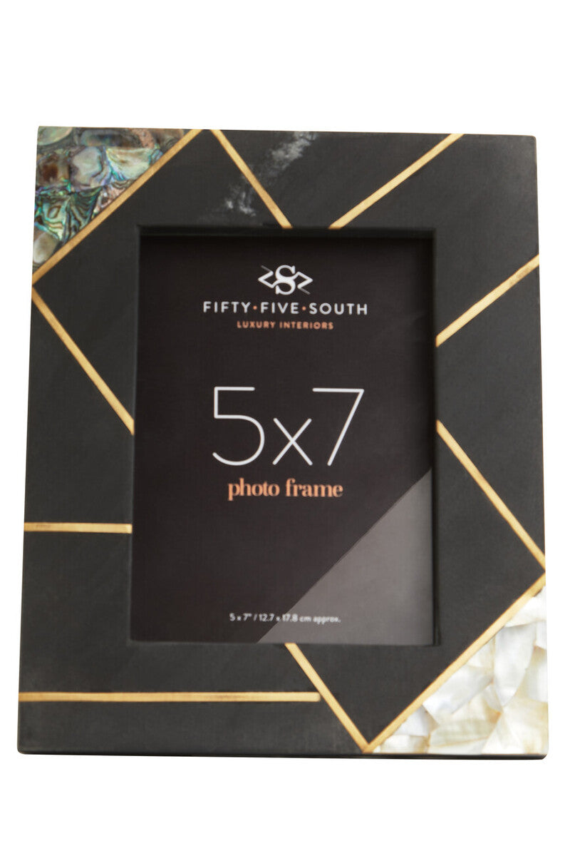 5In X 7In Mother of Pearl and Gold Inlay Large Photo Frame | Oriana