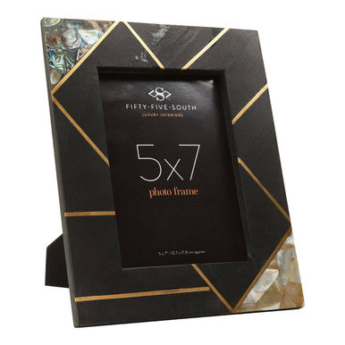 5In X 7In Mother of Pearl and Gold Inlay Large Photo Frame | Oriana