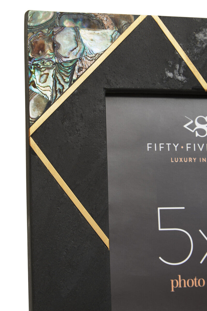 5In X 7In Mother of Pearl and Gold Inlay Large Photo Frame | Oriana