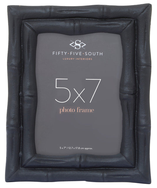 Hiba 5 X 7 Black Finish Bamboo Effect Photo Frame