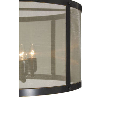 Hampstead Black Finish Floor Lamp With Gauze Shade