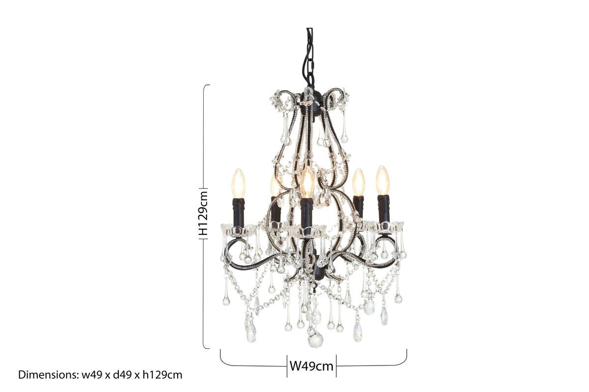 Kensington Townhouse 5 Bulbs Chandelier