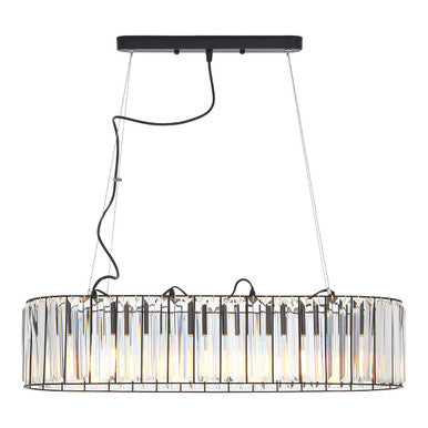 Akiko Black Finish and Glass 4 Bulb Pendant Light