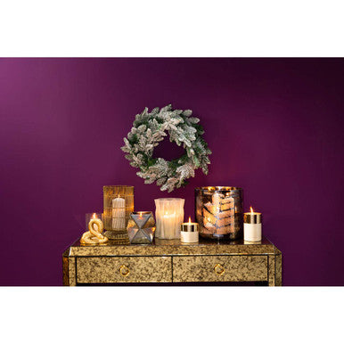 Large Glass Hurricane Candle Holder | Fern