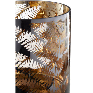 Large Glass Hurricane Candle Holder | Fern