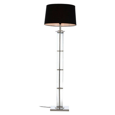 Camile Clear Floor Lamp with Black Shade
