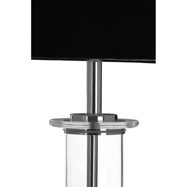 Camile Clear Floor Lamp with Black Shade