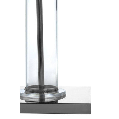 Camile Clear Floor Lamp with Black Shade