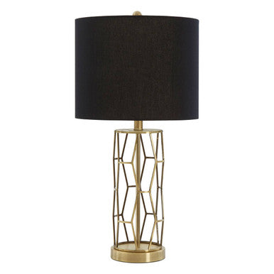 Candra Brass Table Lamp with Black Shade