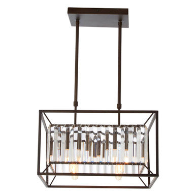 Akiko Bronze Finish and Glass 4 Bulb Ceiling Light