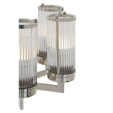 Hilton Glass and Nickel Finish 6 Arm Pendant Light