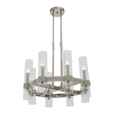 Alexis 8 Light Nickel Finish Ceiling Light