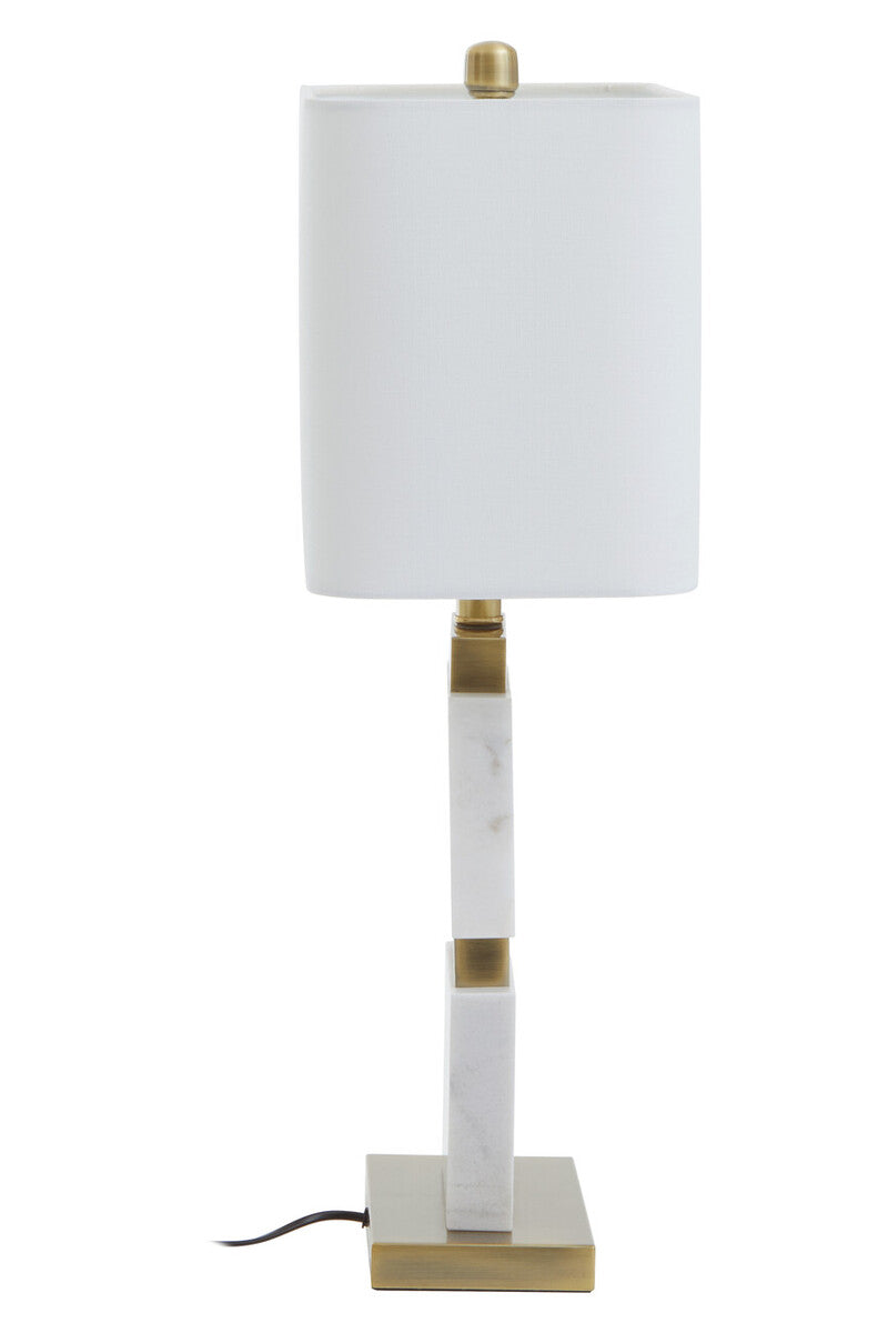 Eira Table Lamp with Marble Base and Ivory Shade