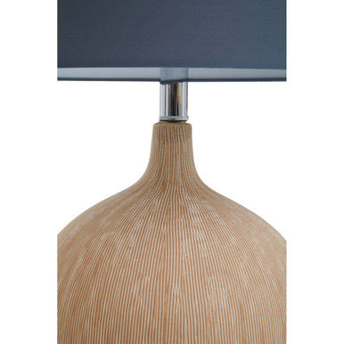 Elina Ceramic Table Lamp with Grey Shade
