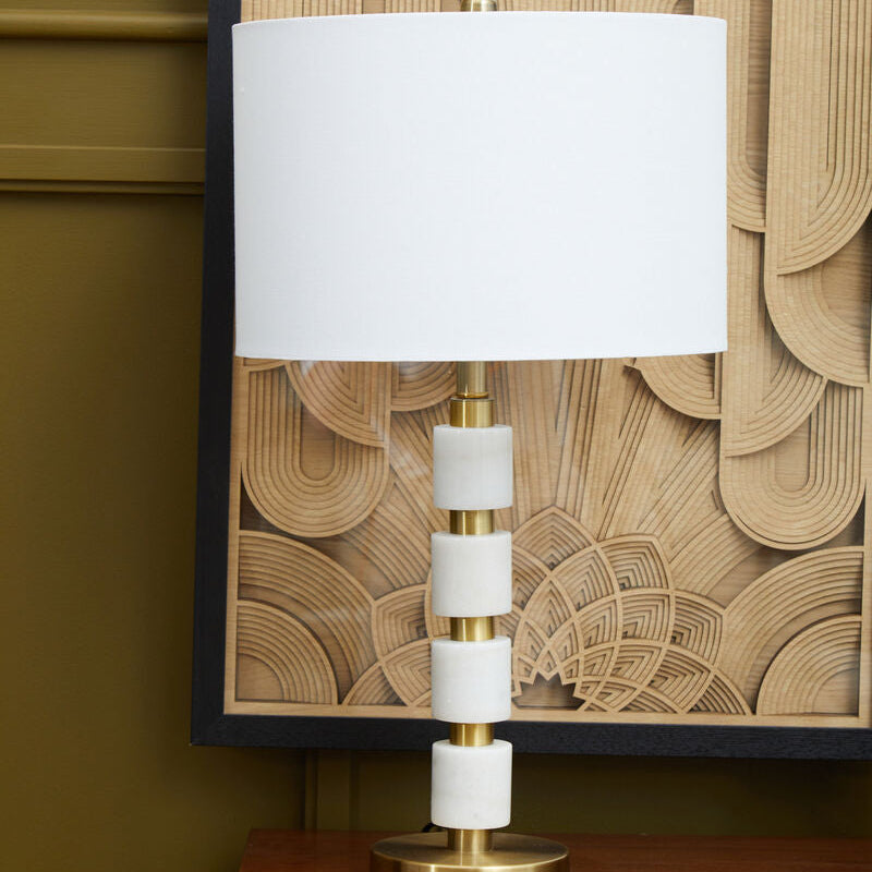 Elin White Marble Table Lamp