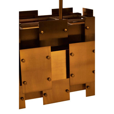 Karlo Metal Brass Finish Pendant Light With Eight Bulbs