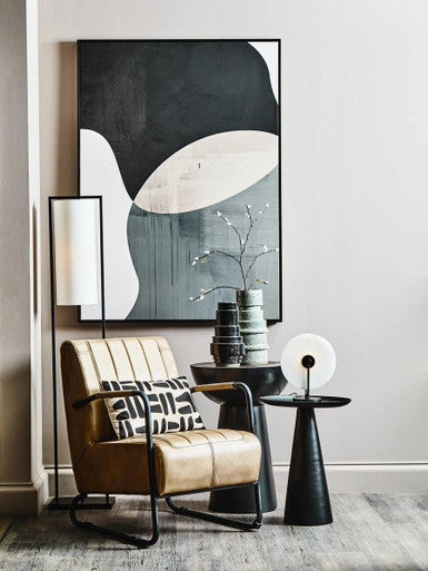 Waldorf White Marble And Black Table Lamp