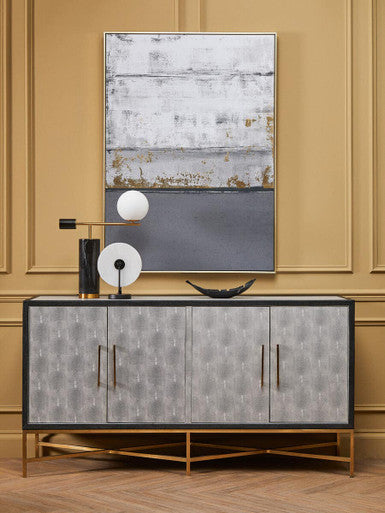 Waldorf White Marble And Black Table Lamp