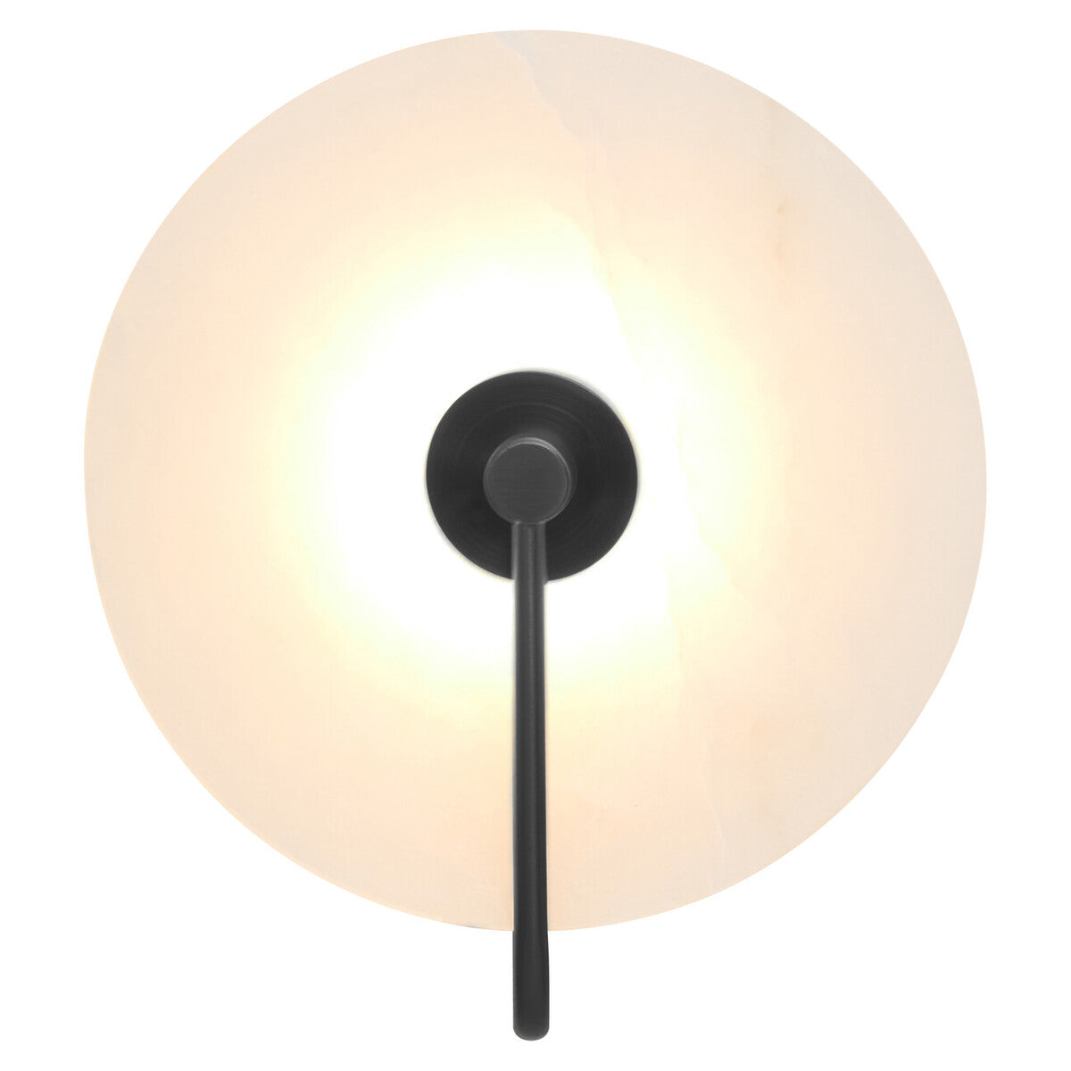 Waldorf White Marble Wall Light with Black Accent