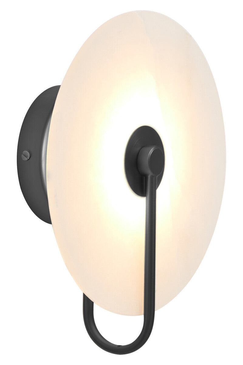 Waldorf White Marble Wall Light with Black Accent