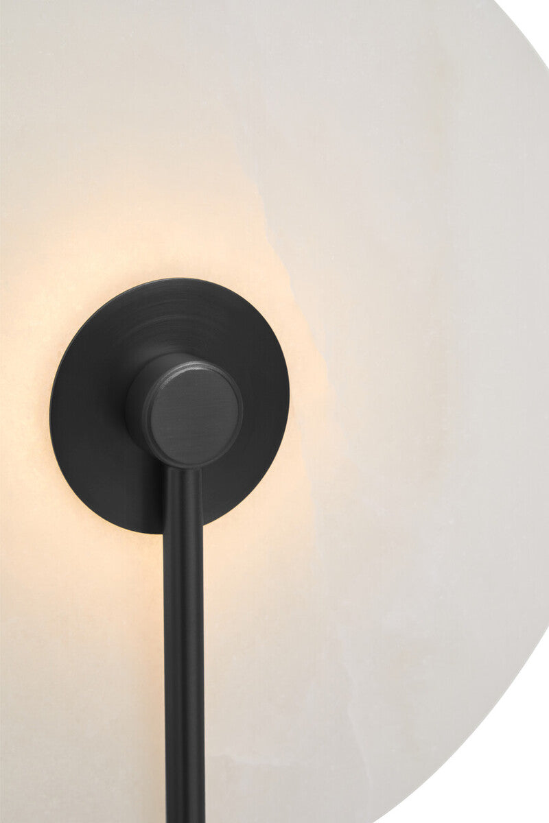 Waldorf White Marble Wall Light with Black Accent