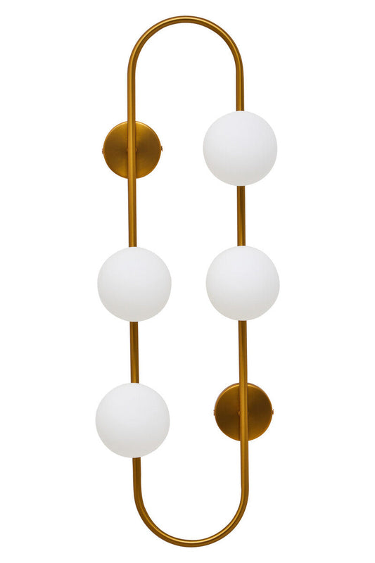 Four Bulb White Glass Wall Light | Abira