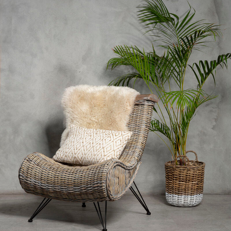 Hampstead Set of Two Natural Rattan Round Storage Baskets