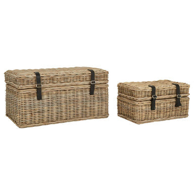 Argento Greywash Rattan Storage Trunks